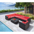 PE Wicker Muwebles Panlabas na Patio Wicker Sofa